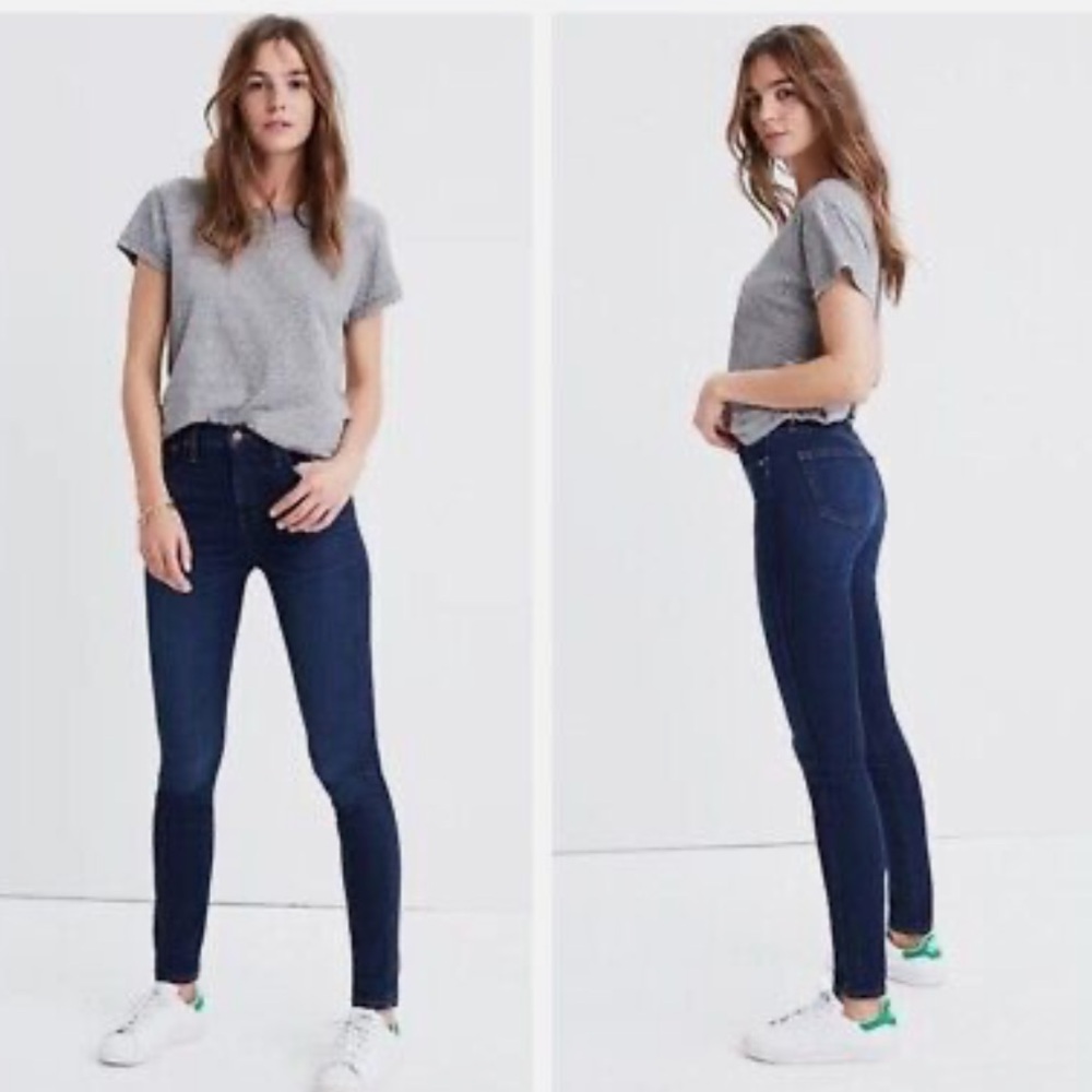 Madewell Dark Blue 9” High Rise Skinny Jeans